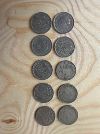 Lote 11 monedas 5 pesetas 1957