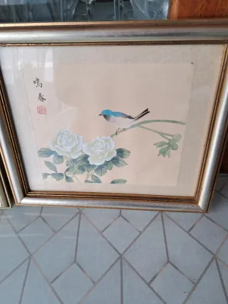 Cuadro pintado a mano sobre seda 25x30 cm