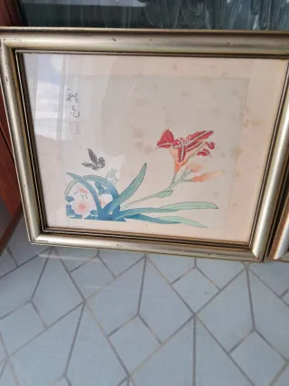 Cuadro pintado a mano sobre seda 25x30 cm