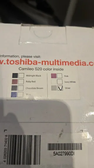 Cámara de vídeo Toshiba Camileo S20
