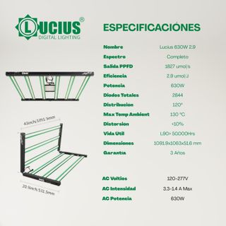 Luz LED Cultivo Lucius 630w 2.9 Master