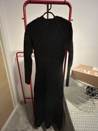 Vestido Zara Negro Brillante