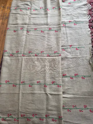 Sciarpa Pura Lana Beige Floreale