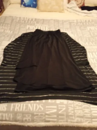 Conjunto falda y suéter mujer negro/gris
