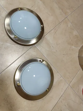 2 Plafones Vintage Dorados