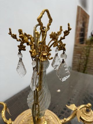 Lámpara de techo antigua dorada