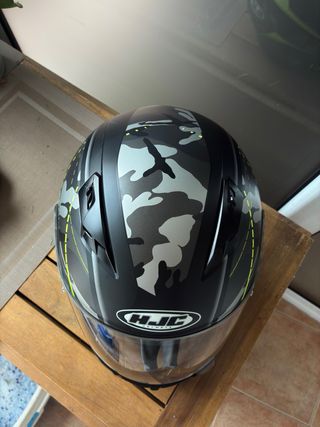 Casco Moto HJC Camuflaje Negro y Amarillo
