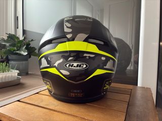 Casco Moto HJC Camuflaje Negro y Amarillo