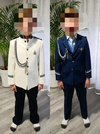 Traje de Comunión Niño Azul y Blanco