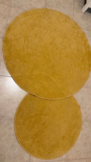 2 Alfombras Redondas Mostaza