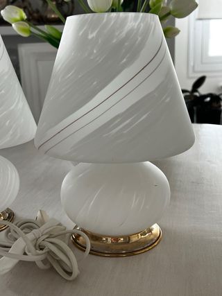 Coppia Lampade Vetro Murano Comodino