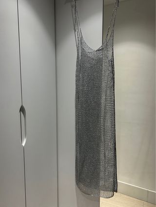 Vestido plateado para playa o fiesta