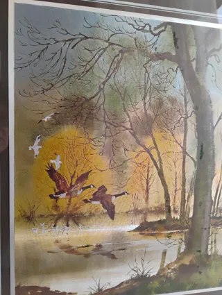 Stampa Dufex Foil Art Anatre in paesaggio autunnal