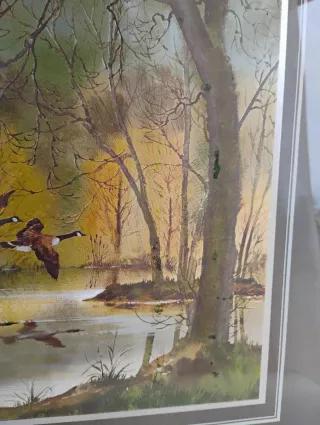 Stampa Dufex Foil Art Anatre in paesaggio autunnal