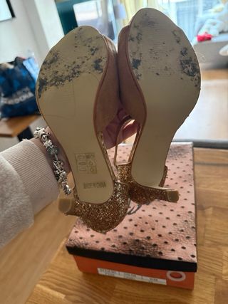 Tacones mujer Talla 39 Marrón y Dorado