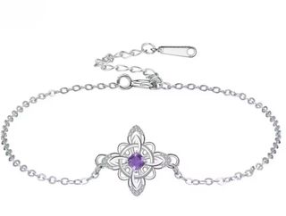 Pulsera Plata nudo bruja con amatista