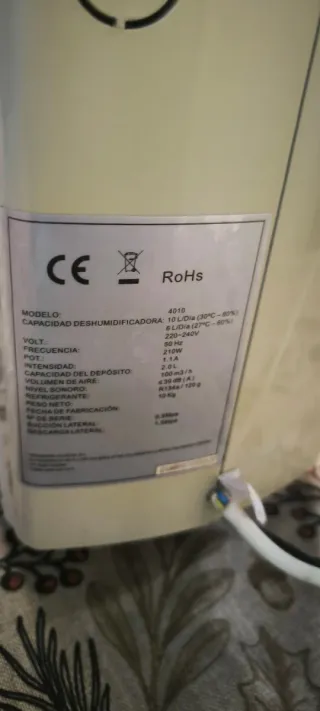 Deshumidificador 10L