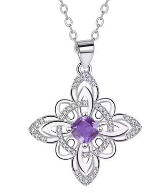 Colgante Nudo Bruja Amatista Plata