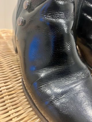 Botines negros charol mujer