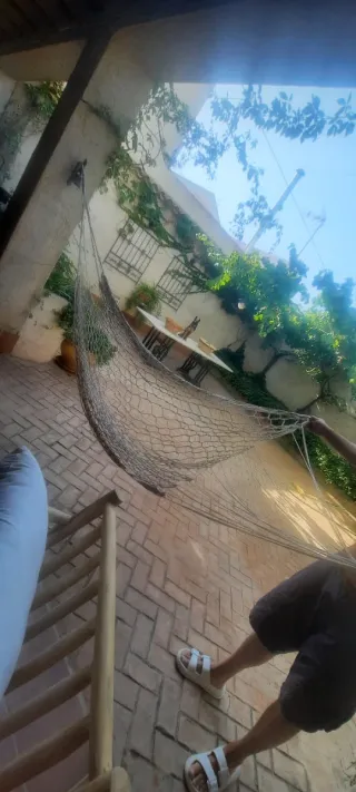 Hamaca Mexicana Tela y Madera