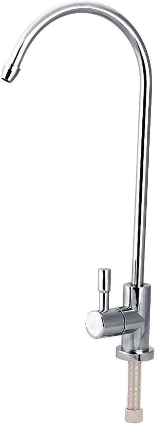 Nikou Grifo - Grifo de fregadero de cocina de acero inoxidable de 1/4 '' Grifo de cromo de ósmosis inversa RO Filtro de agua pot