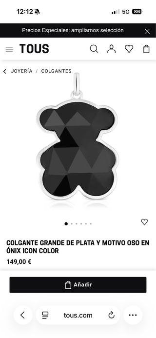 Colgante Oso TOUS Negro y Dorado Nuevo, 1 uso
