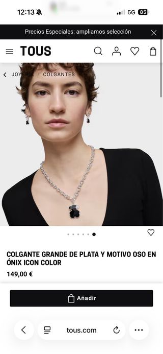 Colgante Oso TOUS Negro y Dorado Nuevo, 1 uso