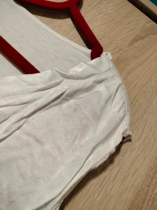 Blusa blanca bohemia oversize lisa suave