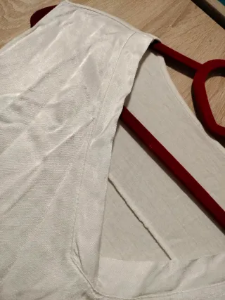 Blusa blanca bohemia oversize lisa suave