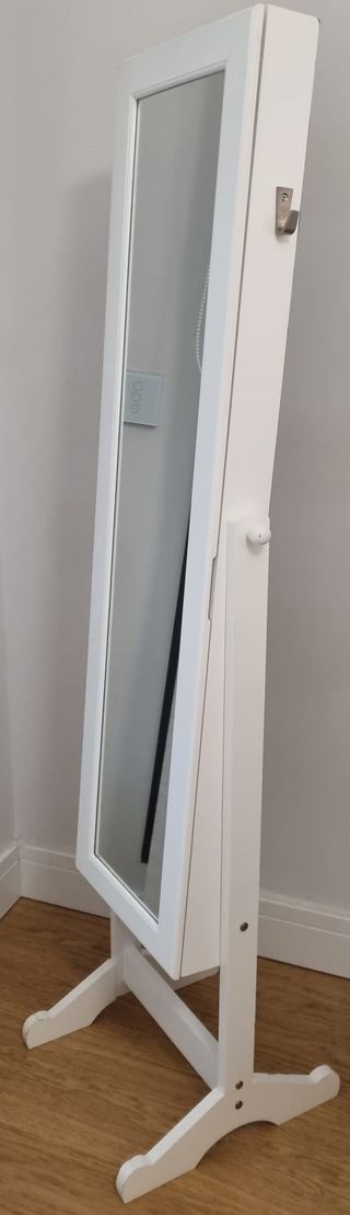 Armario joyero de pie blanco