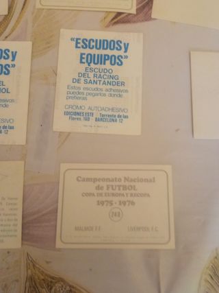 Cromos de fútbol antiguos