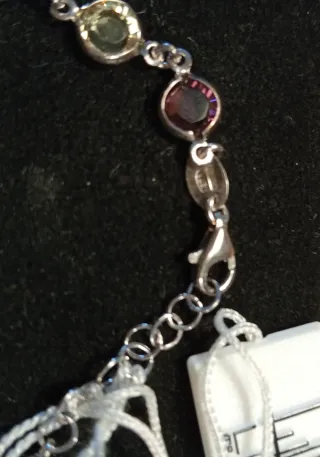 Pulsera Plata Cristales Swarovski Multicolor