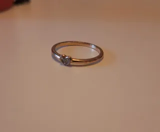 Anillo Pandora Oro Rosa 14K Corazón Circonita T54