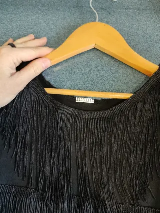 Vestido Negro Flecos Estilo Gángster Niña