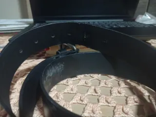 Cinturón cuero negro calaveras retro videojuegos