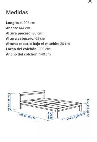 Cama Ikea con colchón