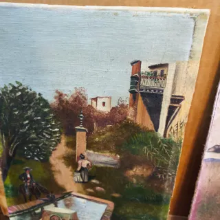 2 Cuadros Pintura Antigua Madera S. XVIII