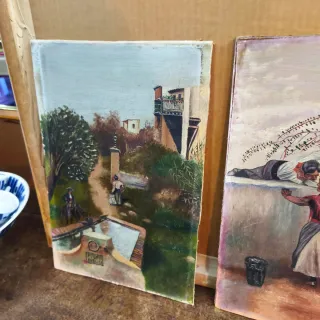 2 Cuadros Pintura Antigua Madera S. XVIII