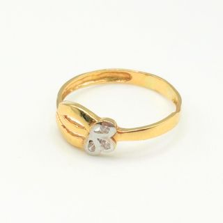 Anillo Oro Amarillo y Blanco 18K, 1.11gr T-10
