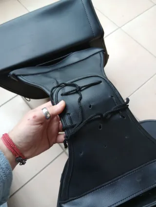 Alforjas Moto Cuero Negro Custom