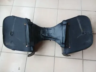 Alforjas Moto Cuero Negro Custom