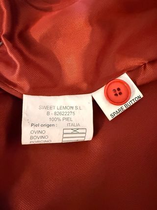 Chaqueta de Piel Roja Vintage T.L (40-42)