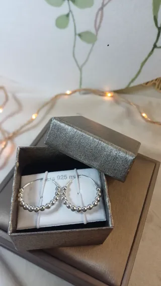 Pendientes Aro Plata 925 Bolitas