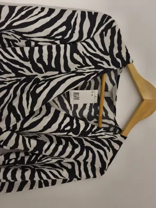 Blusa H&M Cruzada Estampada Animal Print XS