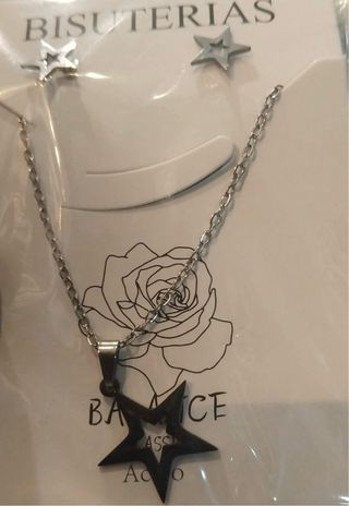 Conjunto collar y pendientes estrella