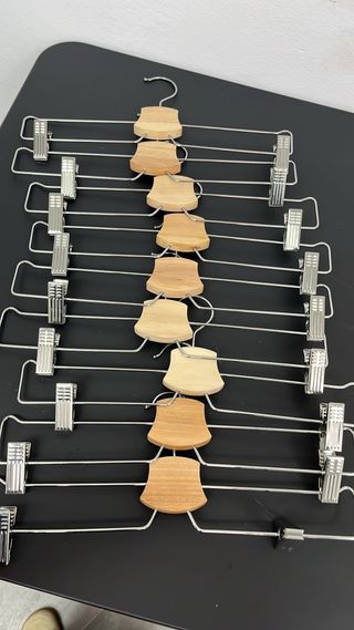 25 Perchas Pinza Madera y Metal Ikea