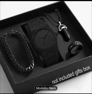 Set 4 Orologi Uomo Moda Neri