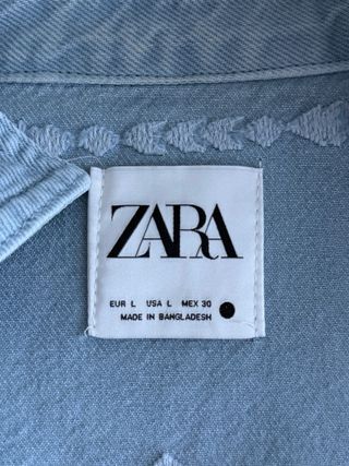 Camisa Zara oversize bordados geométricos L