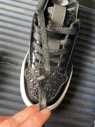 Scarpe glitter nere e argento