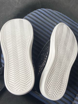 Scarpe glitter nere e argento